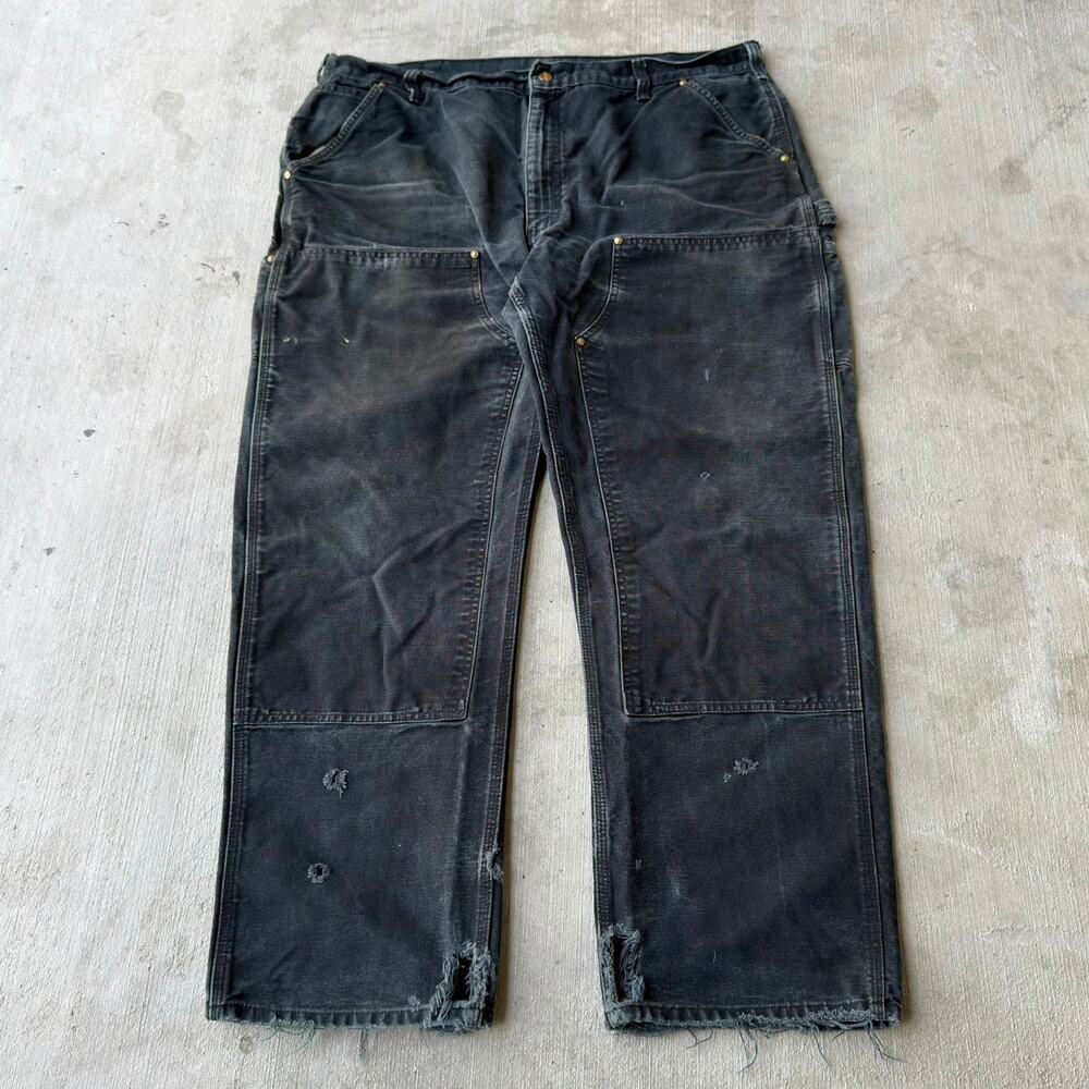 Carhartt faded black double knee work wear carpenter pants